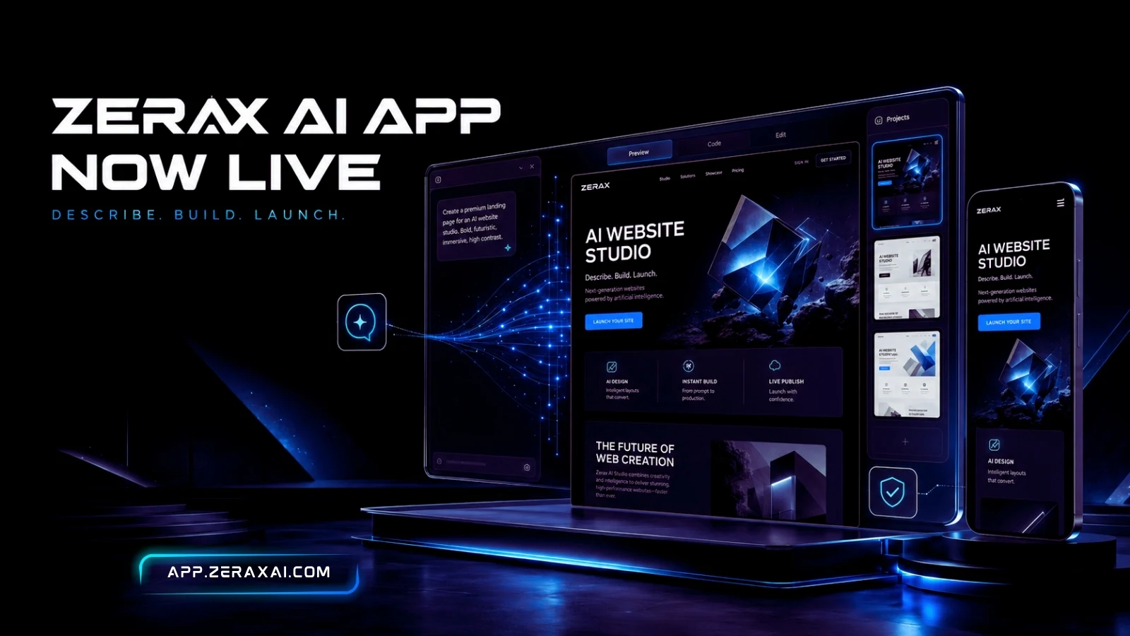 Zerax AI App Is Live: Turn Your Idea into a Professional Website with AI blog cover image